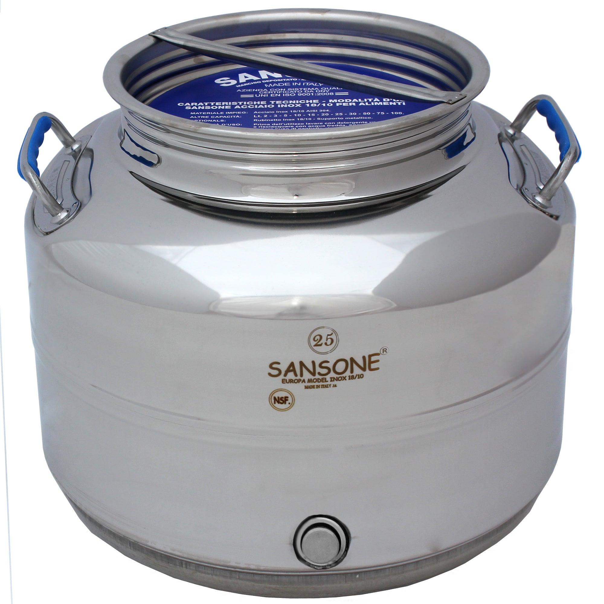 25 Liter Italian Sansone Stainless Steel Fusti NSF Certified – M5