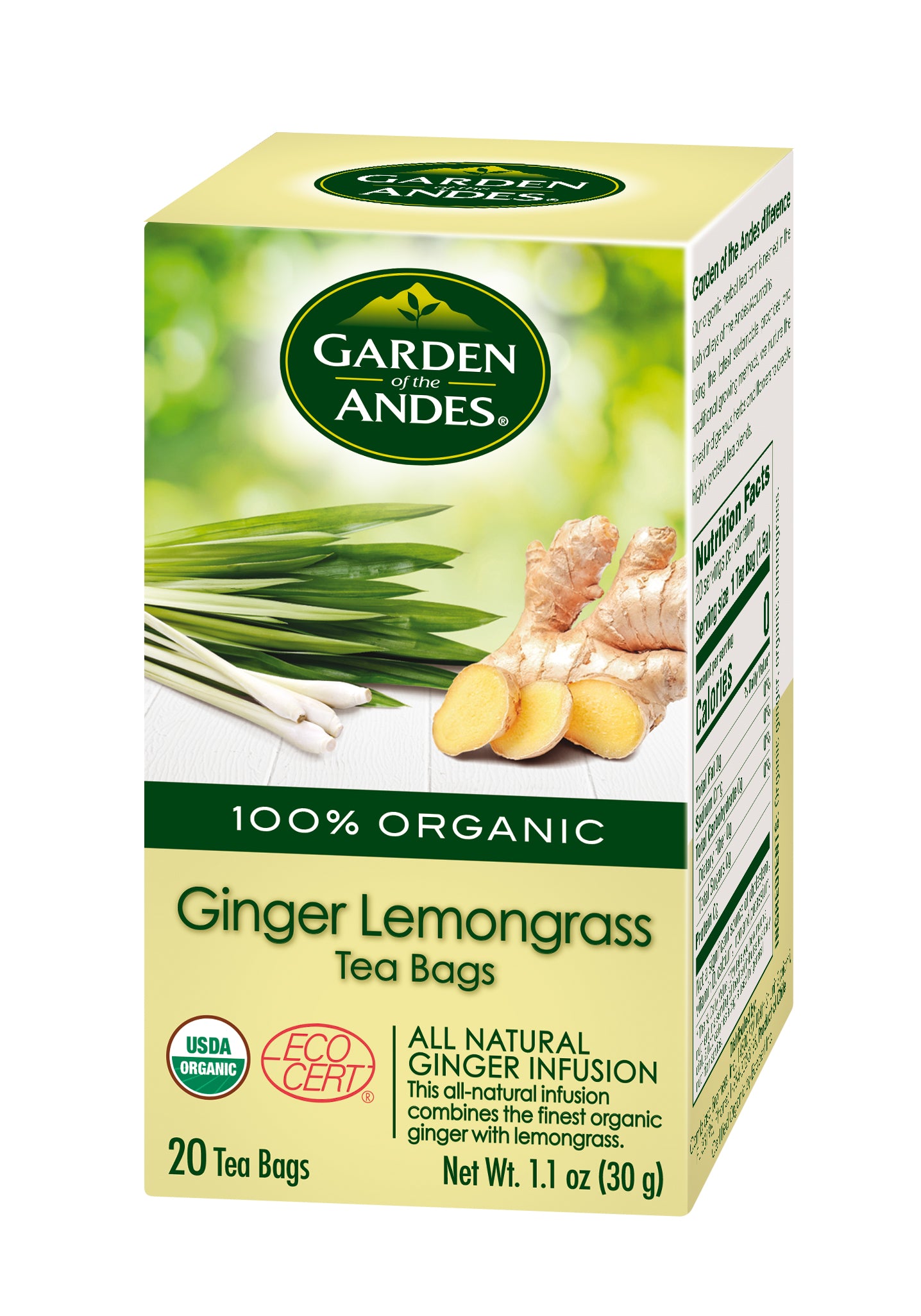 Ginger Lemongrass Organic Tea, 20 bags/box, Pack of 6 – M5 Corporation